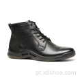 Bota de couro casual masculina outono-inverno